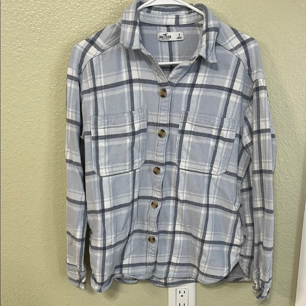 Hollister Gray Casual Button Down Shirt Classic Style